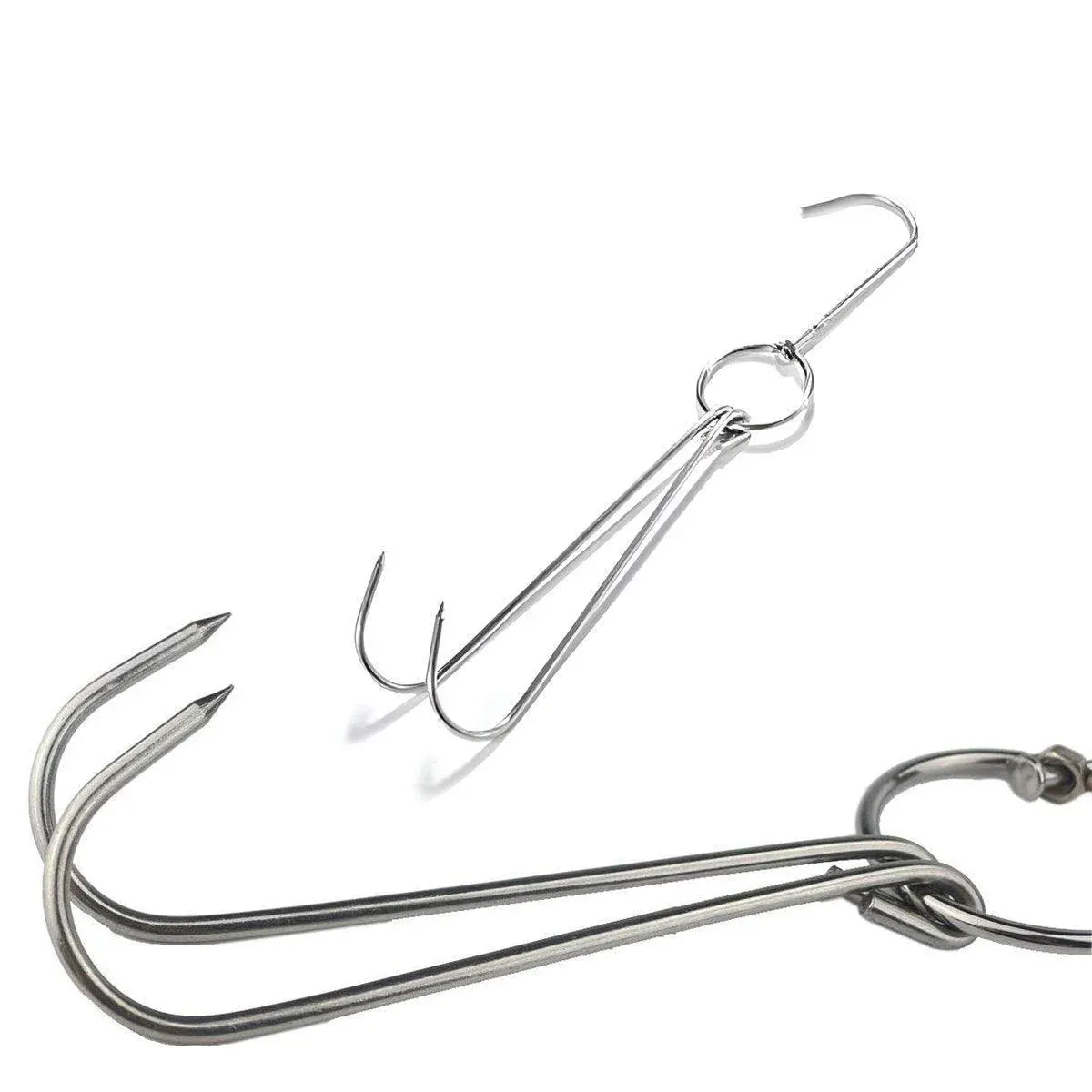 10PCS Stainless Steel Roast Duck Hooks Duty Double Hooks for Chicken Meat Goose view 11