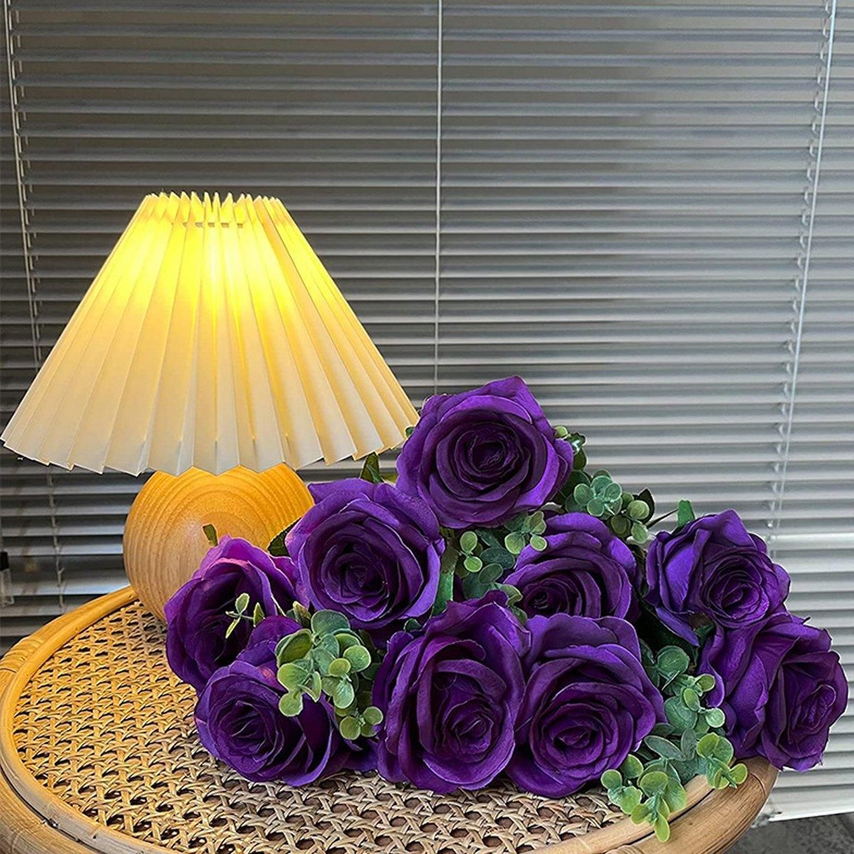 10pcs Artificial Silk Simulation Rose Flowers - Wedding Party Home Decorations view 7