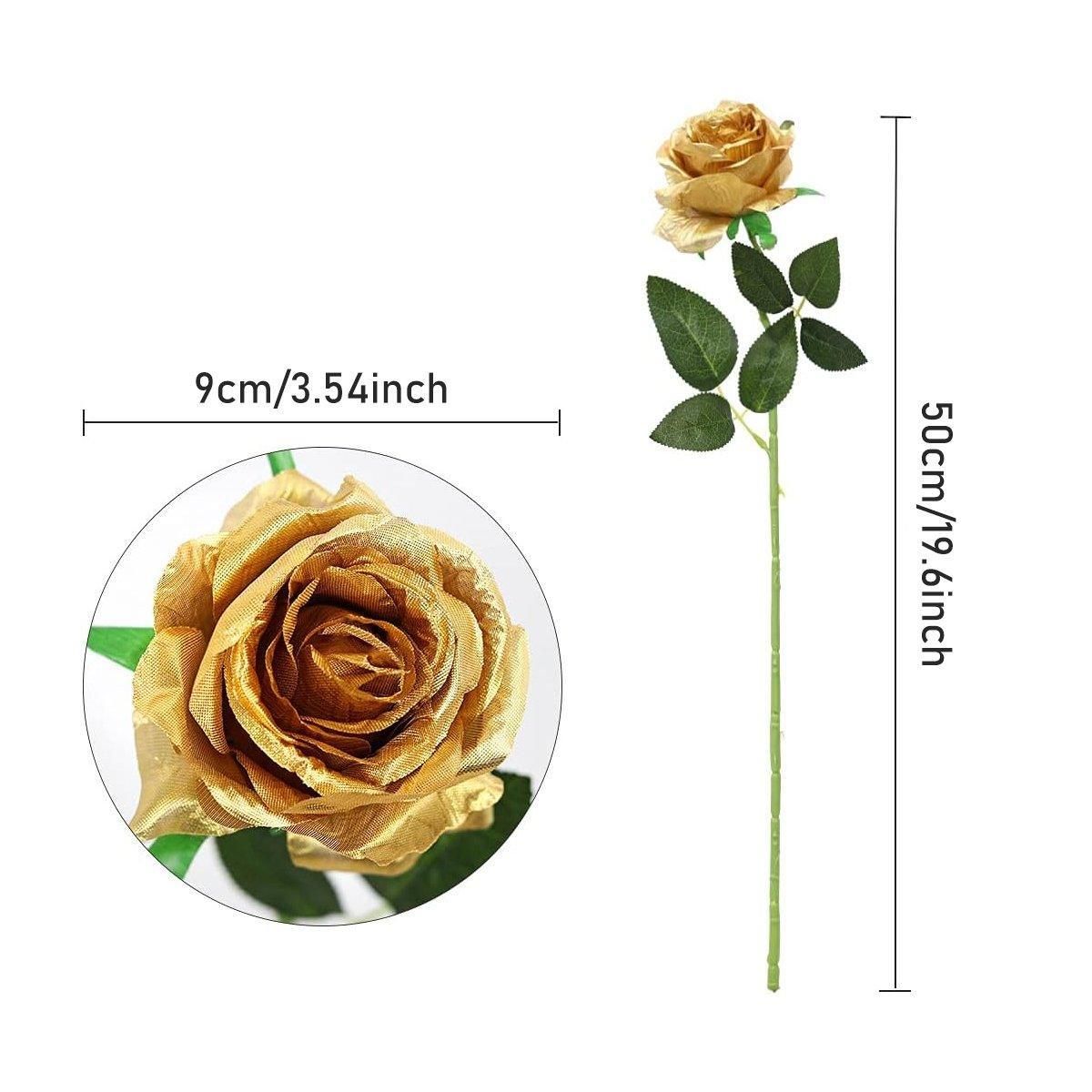 10pcs Artificial Silk Simulation Rose Flowers - Wedding Party Home Decorations view 4