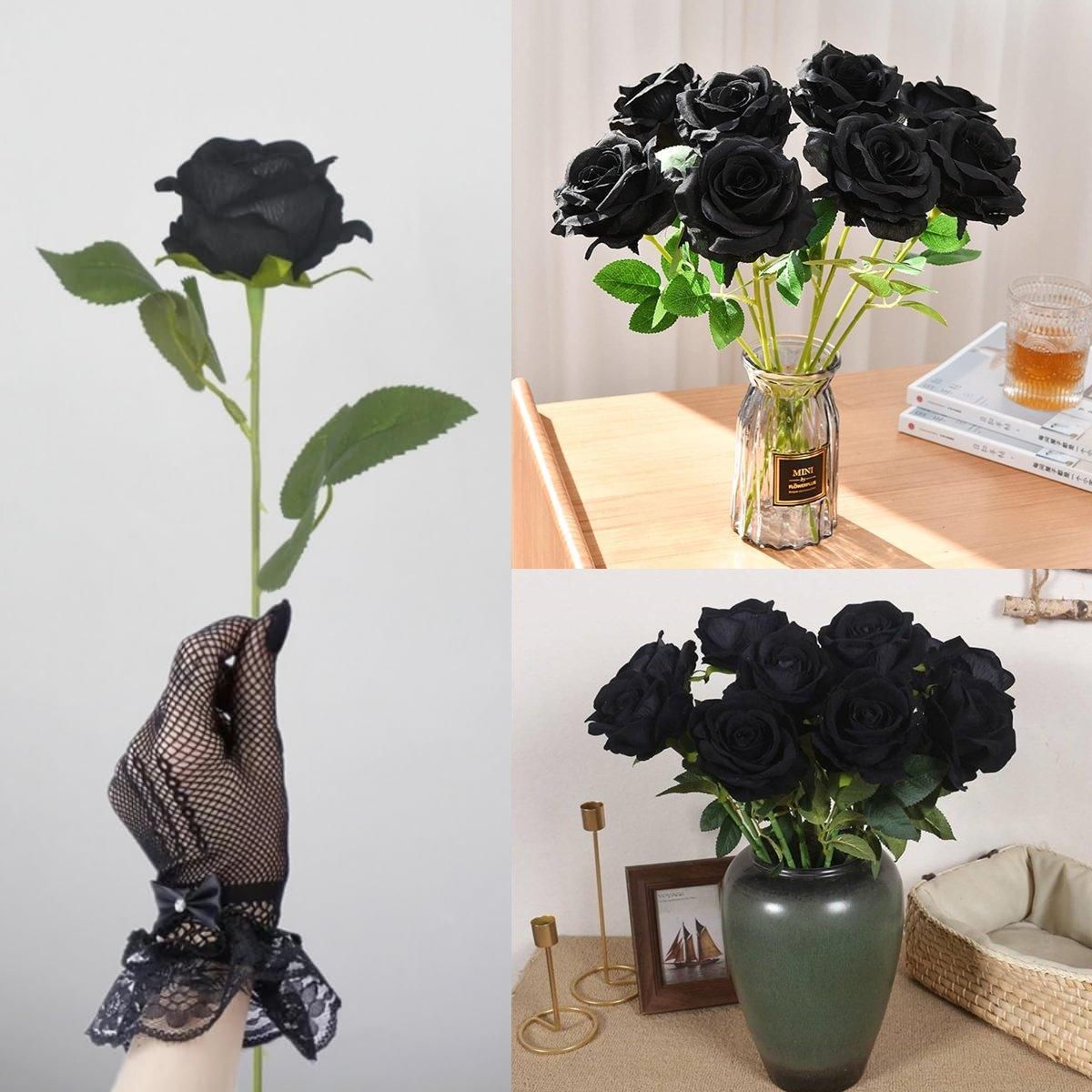 10pcs Artificial Silk Simulation Rose Flowers - Wedding Party Home Decorations view 11