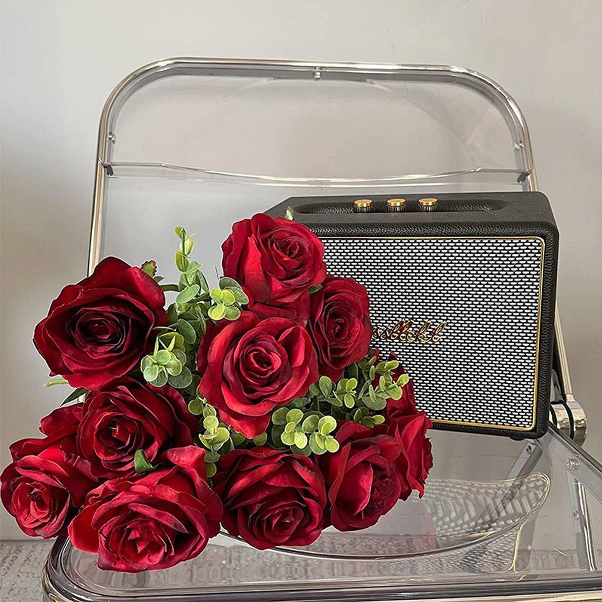 10pcs Artificial Silk Simulation Rose Flowers - Wedding Party Home Decorations view 15
