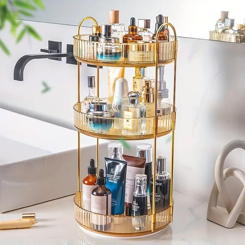 Rotating Cosmetic Organiser Home Storage Shelf Box for Makeup and Beauty view 11