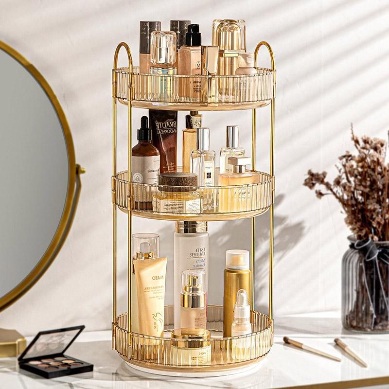 Rotating Cosmetic Organiser Home Storage Shelf Box for Makeup and Beauty view 13