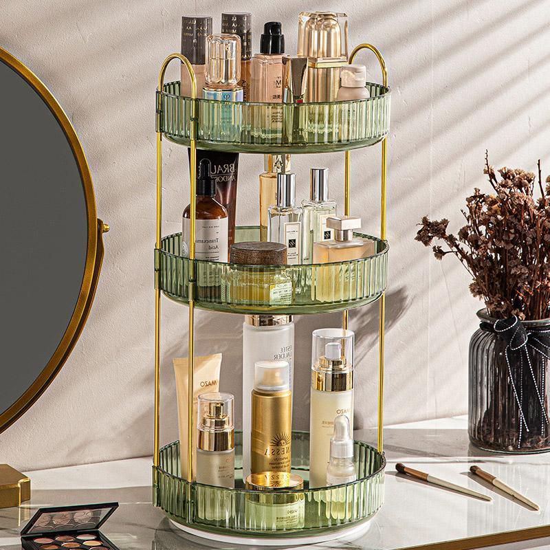 Rotating Cosmetic Organiser Home Storage Shelf Box for Makeup and Beauty view 14