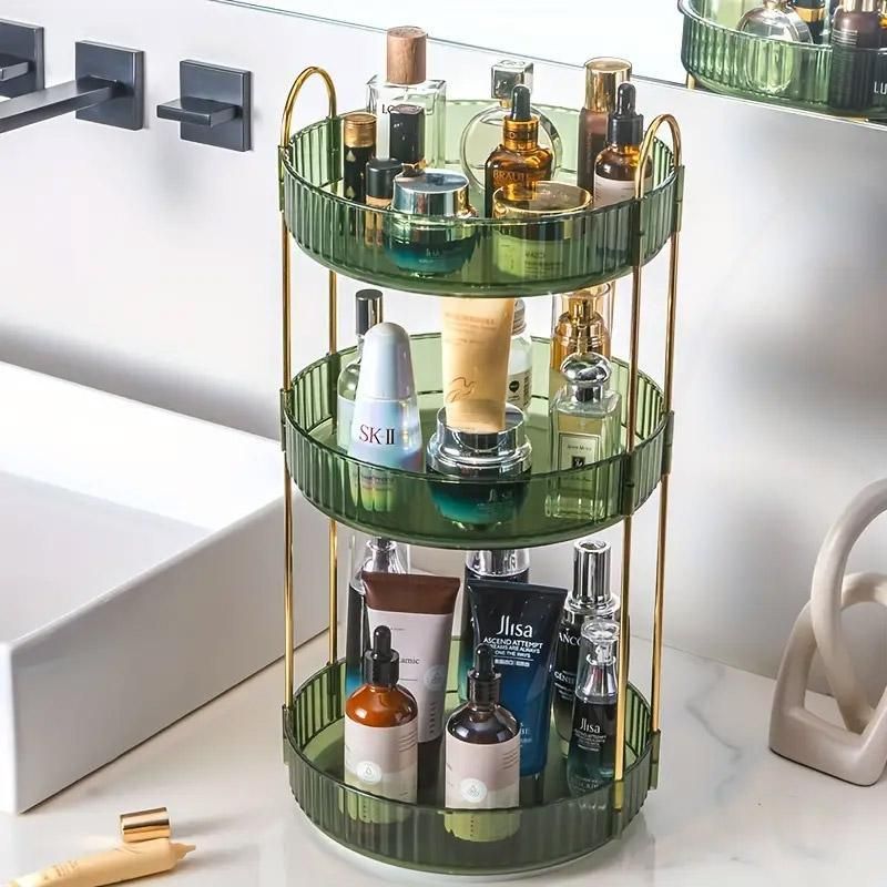 Rotating Cosmetic Organiser Home Storage Shelf Box for Makeup and Beauty view 10