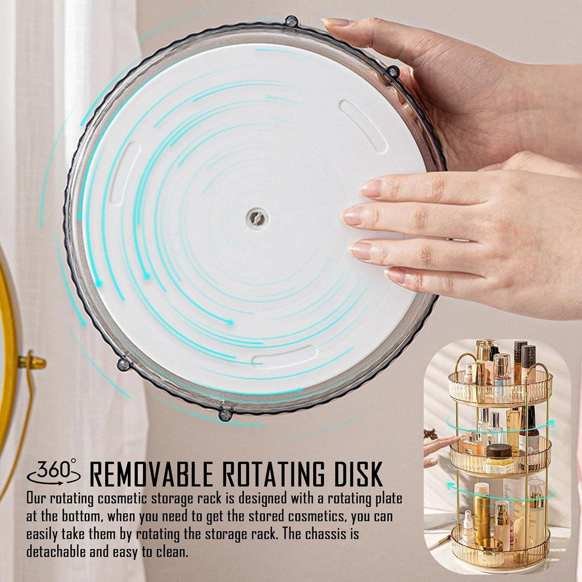 Rotating Cosmetic Organiser Home Storage Shelf Box for Makeup and Beauty view 6