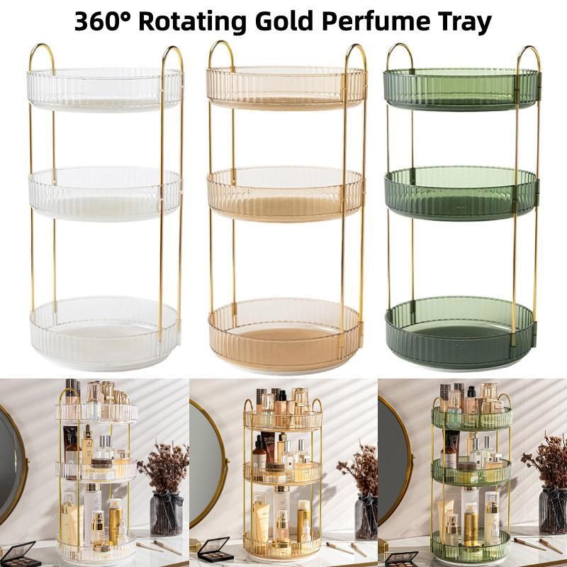 Rotating Cosmetic Organiser Home Storage Shelf Box for Makeup and Beauty view 15