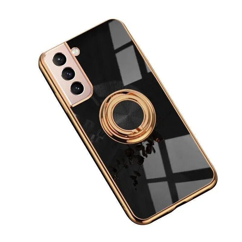 Black Shockproof Ring Holder Case Cover for Samsung S22 Ultra Plus Note 20 — image 1