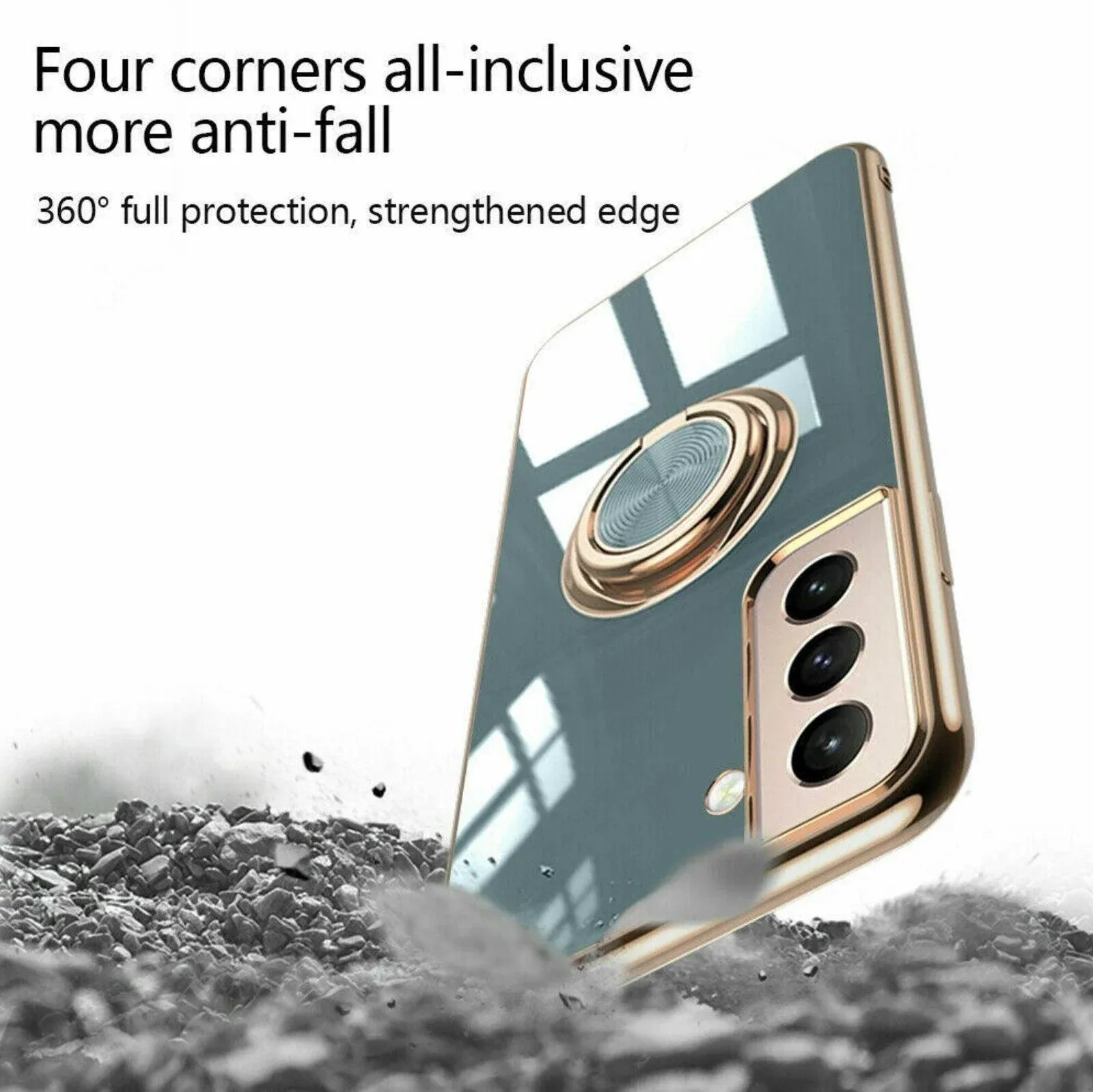 Black Shockproof Ring Holder Case Cover for Samsung S22 Ultra Plus Note 20 view 7