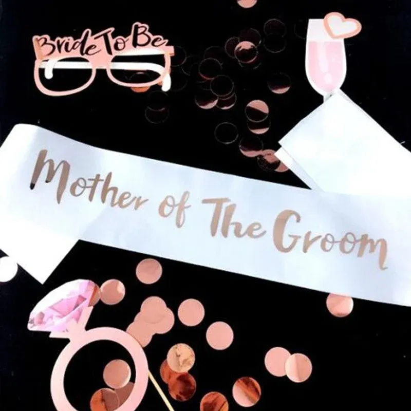 Bridal Party Sash Rose Gold Bride Bridesmaid Maid Honour Mother Hens Night view 4