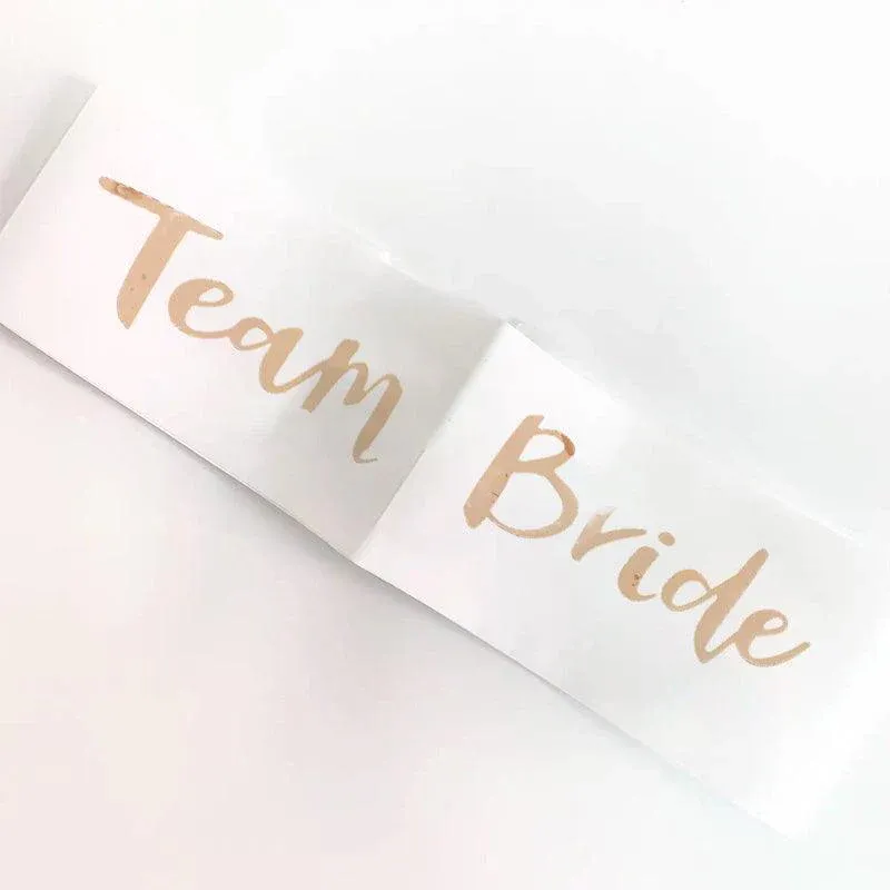 Bridal Party Sash Rose Gold Bride Bridesmaid Maid Honour Mother Hens Night view 6