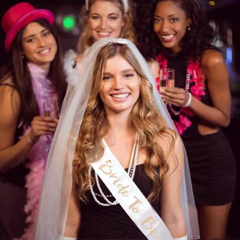 Bridal Party Sash Rose Gold Bride Bridesmaid Maid Honour Mother Hens Night view 11