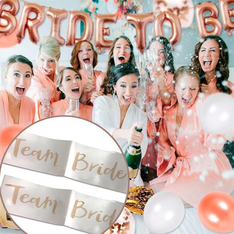 Bridal Party Sash Rose Gold Bride Bridesmaid Maid Honour Mother Hens Night view 12