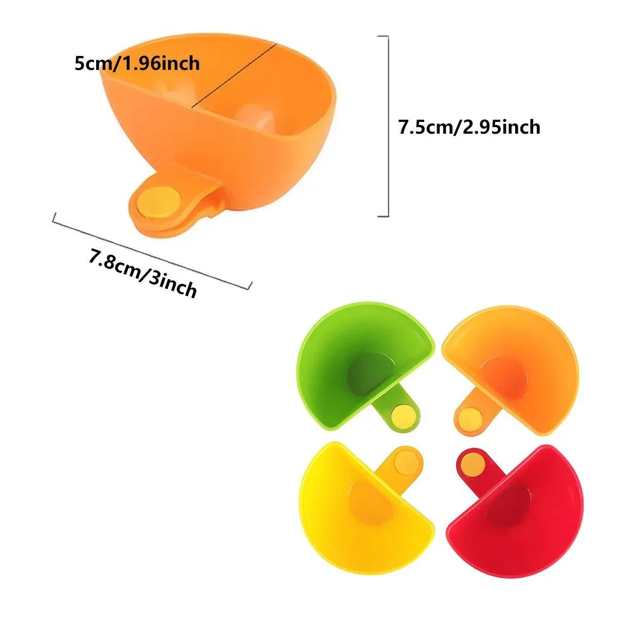 8PCS Plastic Salad Dressing Box Set Double Clip Bowl Snack Container with Spoon view 3
