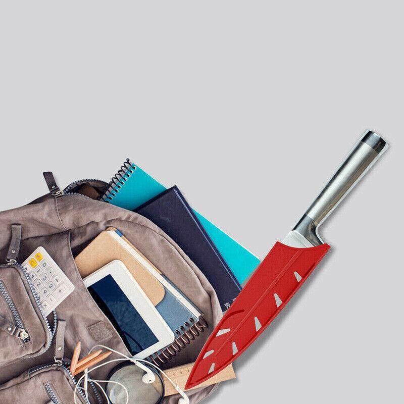 Plastic Knife Sheath Edge Guard Cover Scabbard Slicing Blade Red Protector view 9