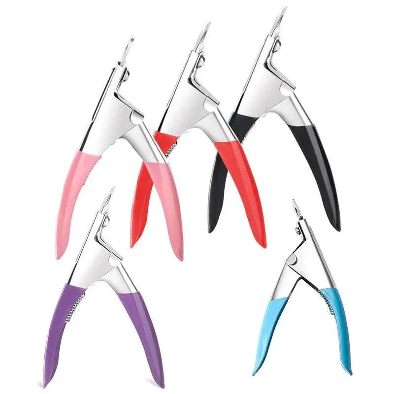 Acrylic Nail Tip Cutter False Nail Clipper U Shape Manicure Art Trimmer Tool - Red view 3