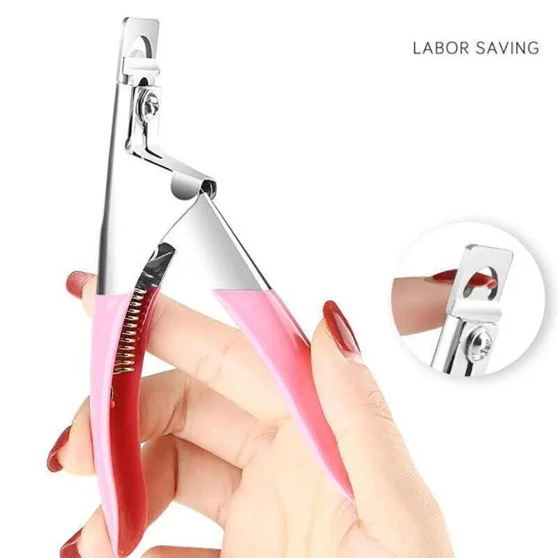 Acrylic Nail Tip Cutter False Nail Clipper U Shape Manicure Art Trimmer Tool - Red view 8