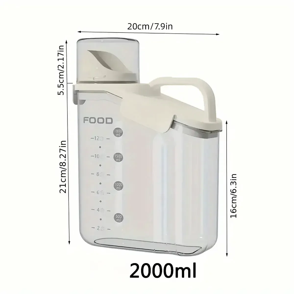 2Sizes Portable Transparent Grain Storage Jar Cat Food Rice Snack Tea view 3
