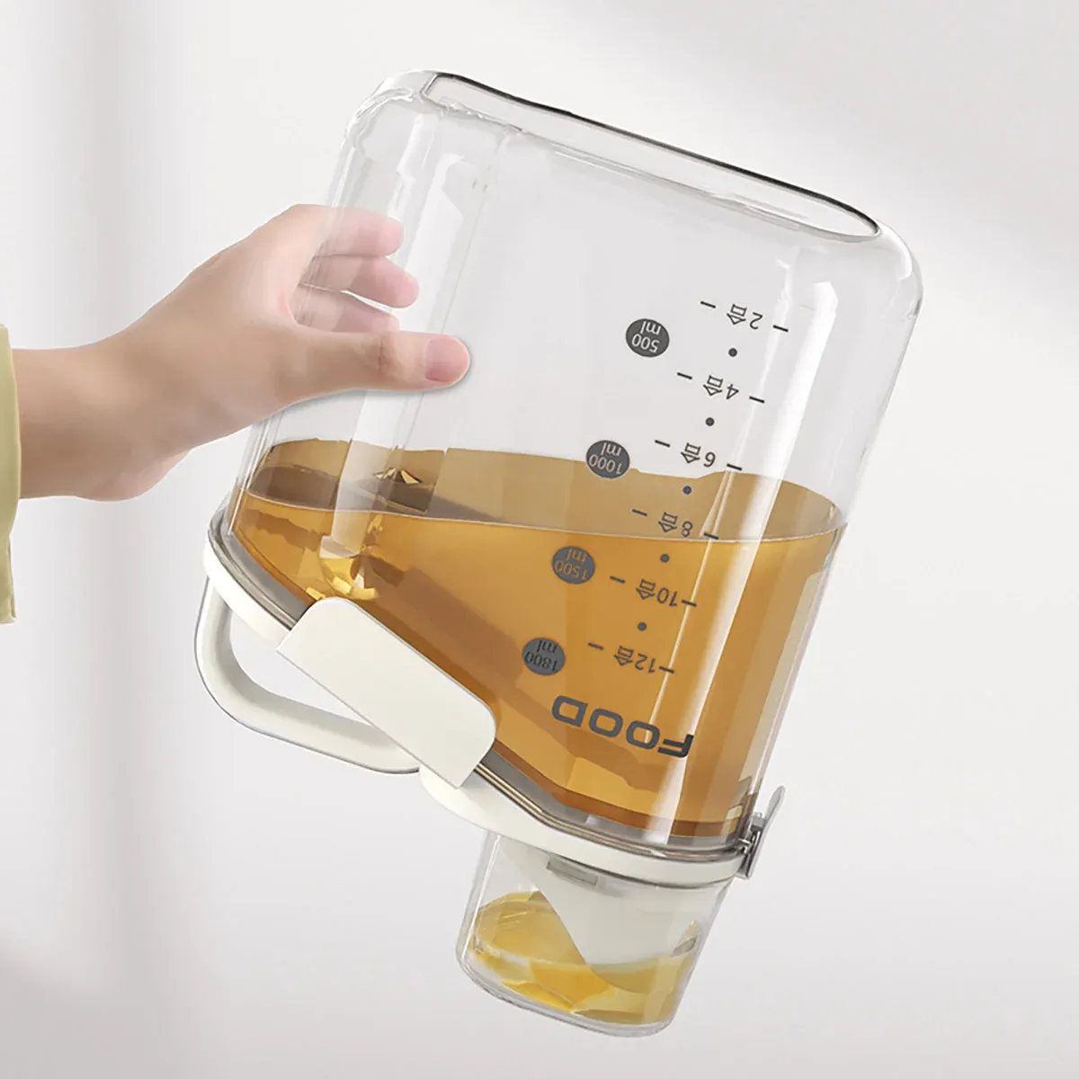2Sizes Portable Transparent Grain Storage Jar Cat Food Rice Snack Tea view 5