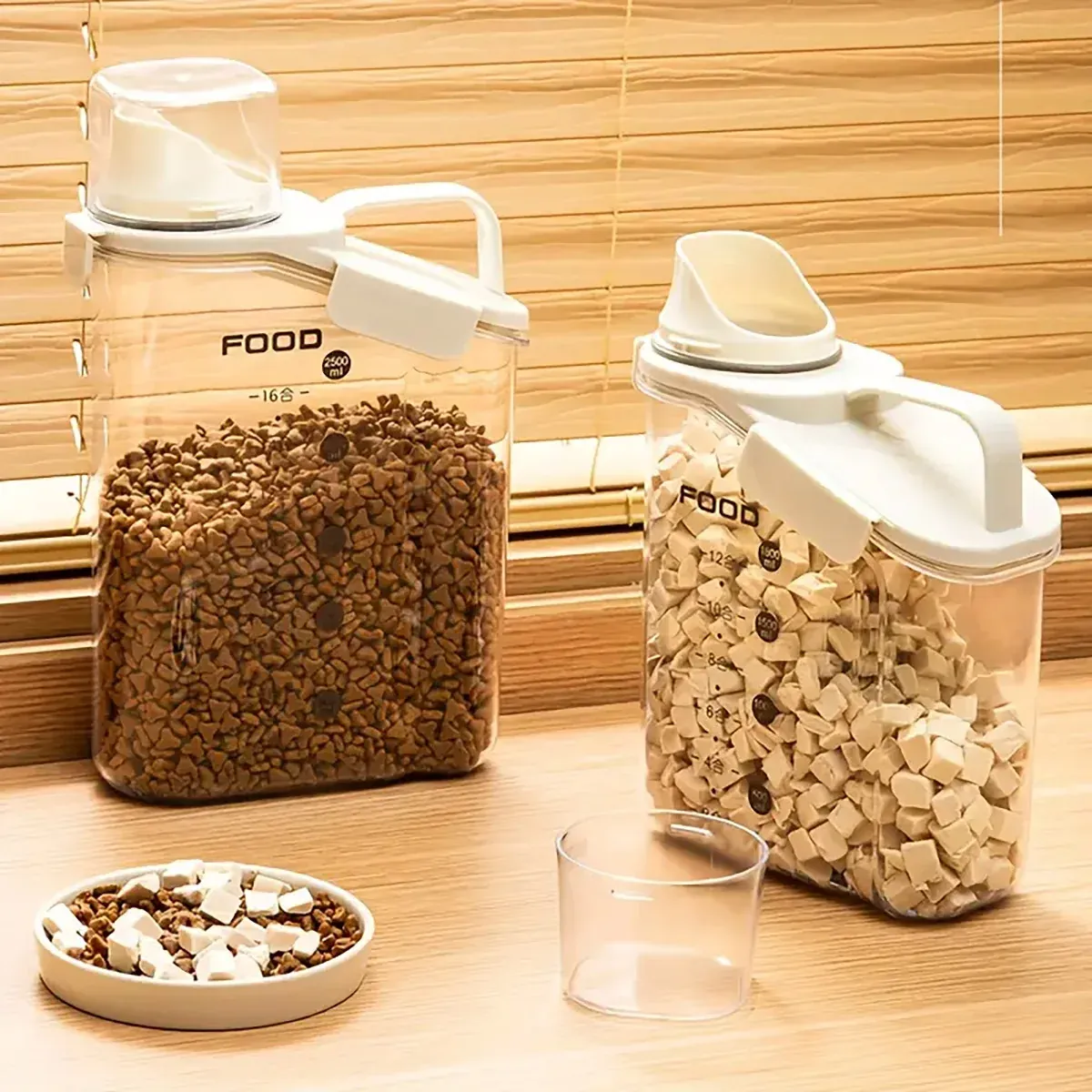 2Sizes Portable Transparent Grain Storage Jar Cat Food Rice Snack Tea view 10