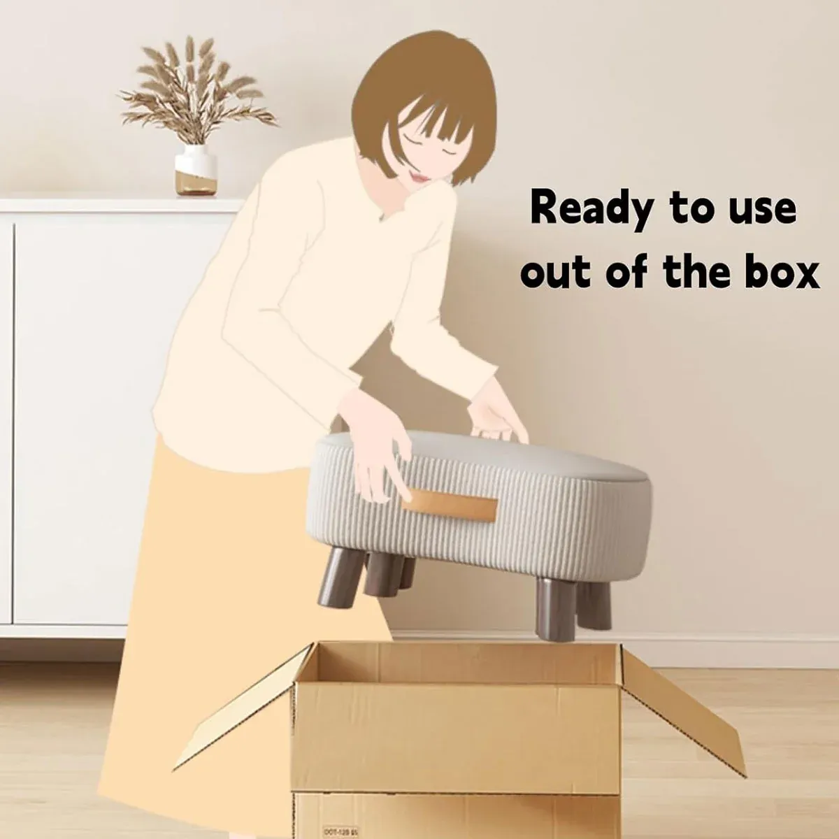 Small Stool for Home Simple Shoe Changing Low Seat Stool Wooden Household Use view 10