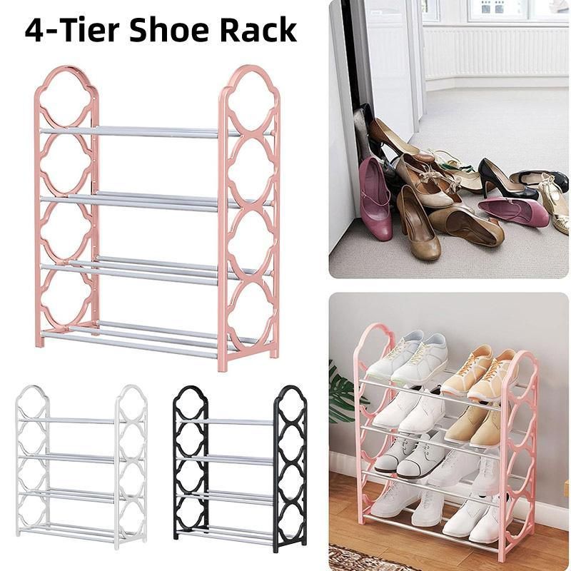 Four Layer Shoe Rack Storage Organizer Multi Tier Shoe Shelf for Entryway view 2