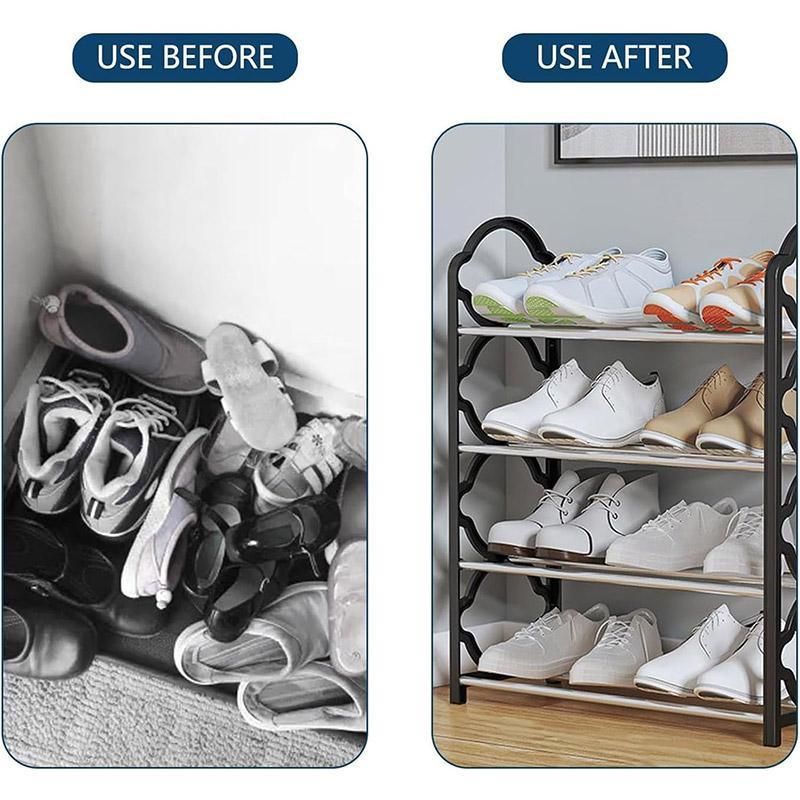 Four Layer Shoe Rack Storage Organizer Multi Tier Shoe Shelf for Entryway view 7