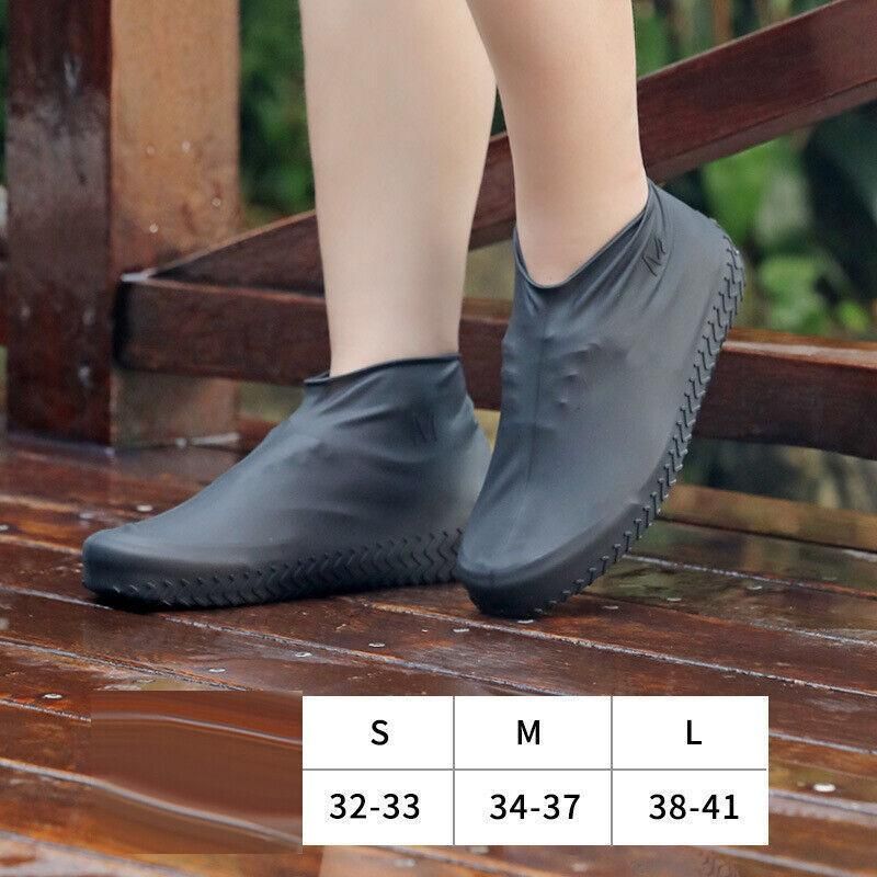 Shoe Cover Waterproof Silicone Non Slip Rain Water Rubber Foot Boot Overshoe S view 14