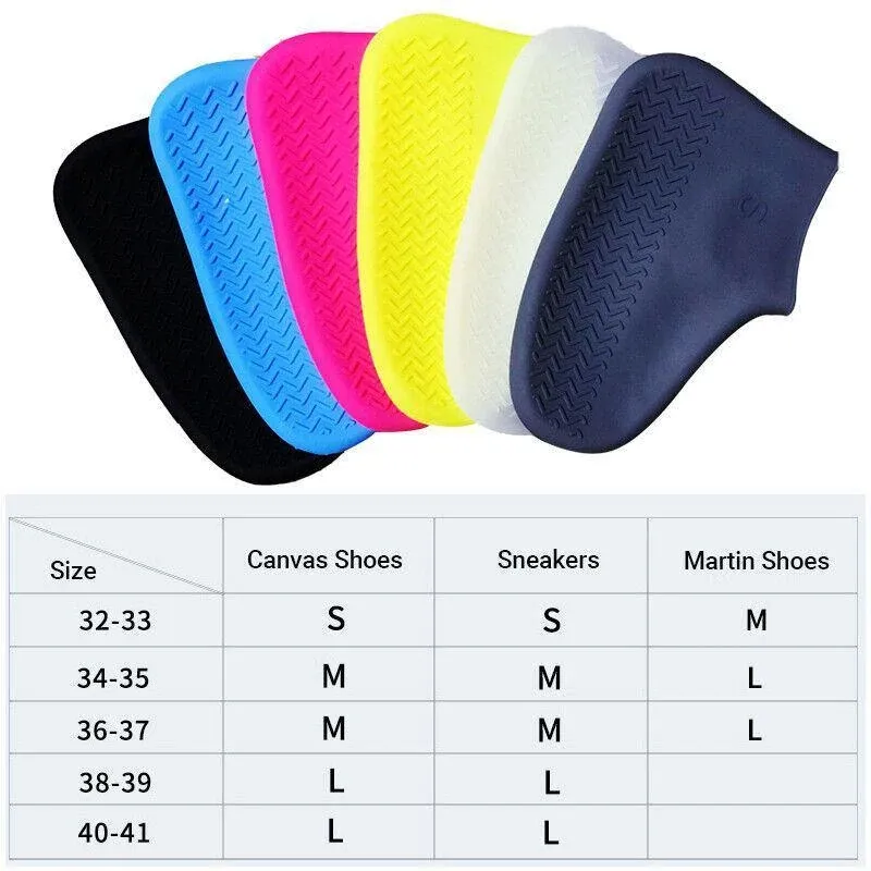 Shoe Cover Waterproof Silicone Non Slip Rain Water Rubber Foot Boot Overshoe L view 4