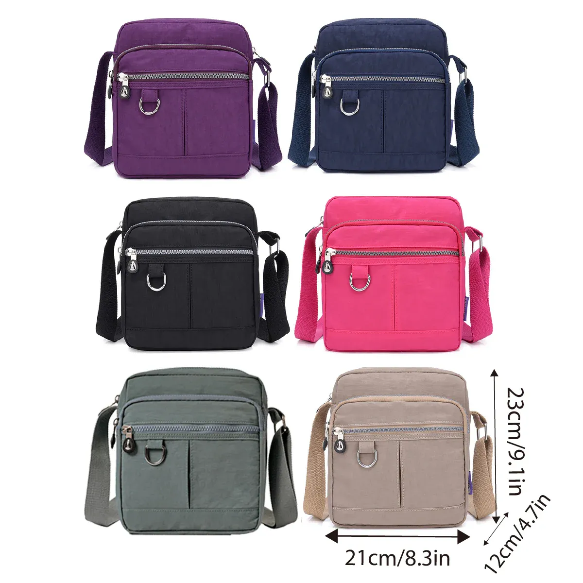 Ladies Shoulder Bag Nylon Fabric Lightweight Crossbody Small Casual Handbag view 4