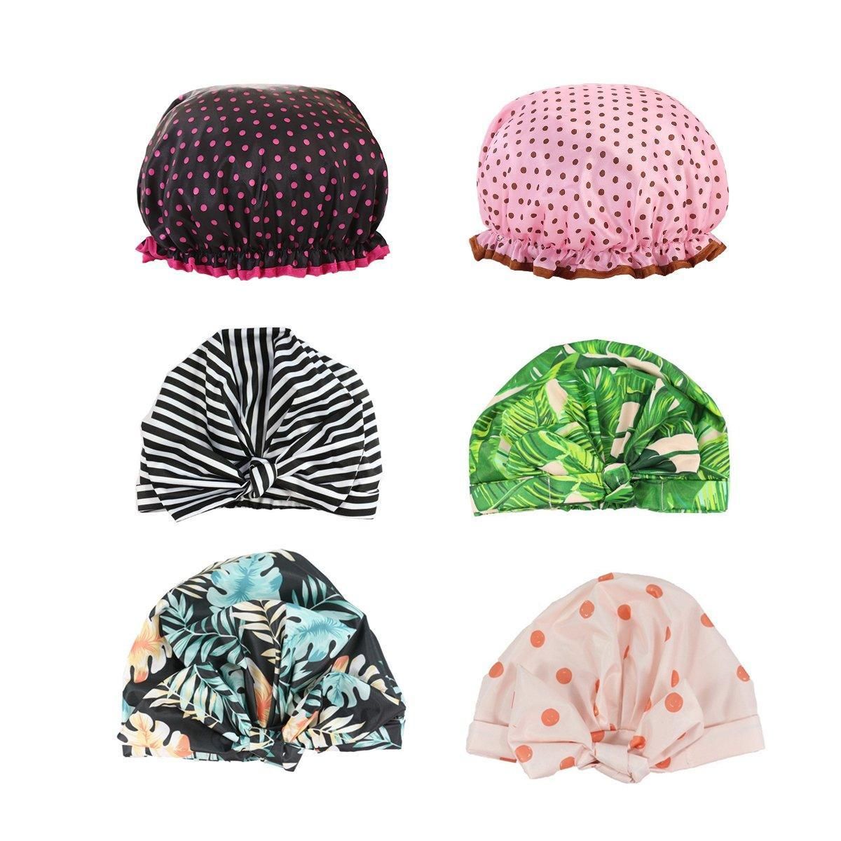 Woman Shower Cap Reusable Long Hair Large Turban Bathroom Waterproof Hair Cap view 3