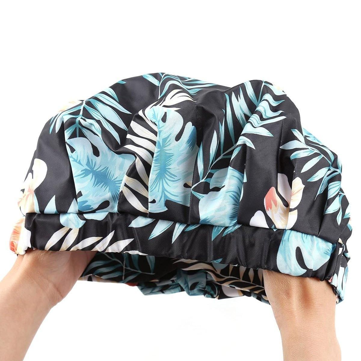 Woman Shower Cap Reusable Long Hair Large Turban Bathroom Waterproof Hair Cap view 9