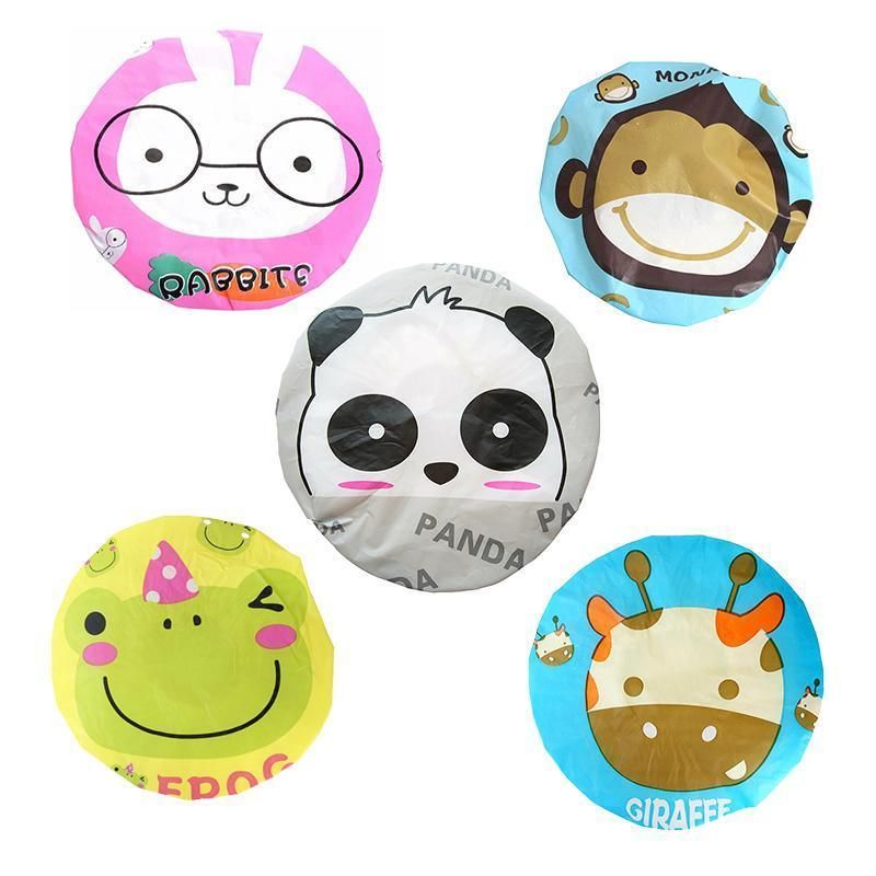 Reusable Women Girls Hair Wrap Waterproof Shower Bath Shower Cap Hat - Frog view 3