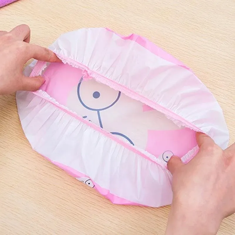 Reusable Women Girls Hair Wrap Waterproof Shower Bath Shower Cap Hat - Frog view 4