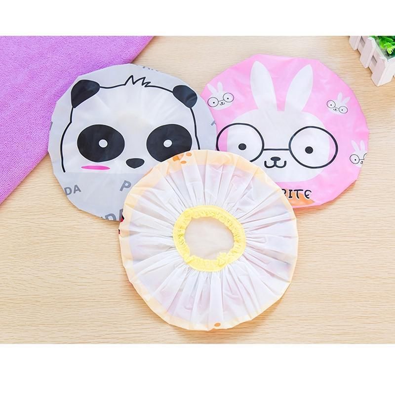 Reusable Women Girls Hair Wrap Waterproof Shower Bath Shower Cap Hat - Panda view 10