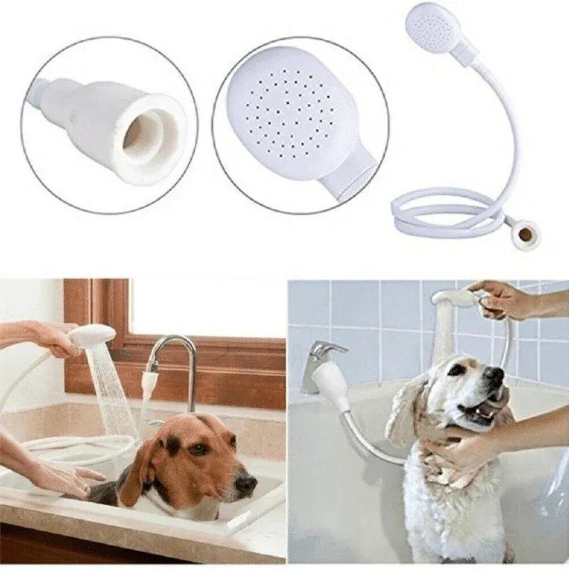 Pet Shower Spray Hose Single Tap Sink Bath Washing Holder Dog Head Attachment view 7