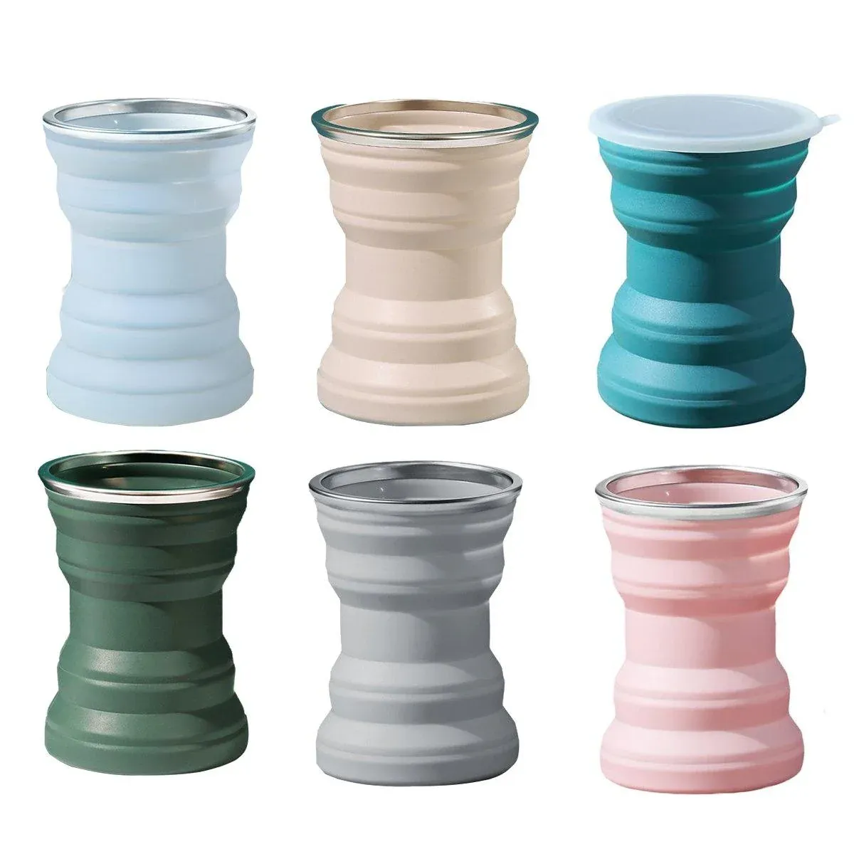 Silicone Folding Travel Mug Portable Retractable Collapsible Mug Outdoor view 3