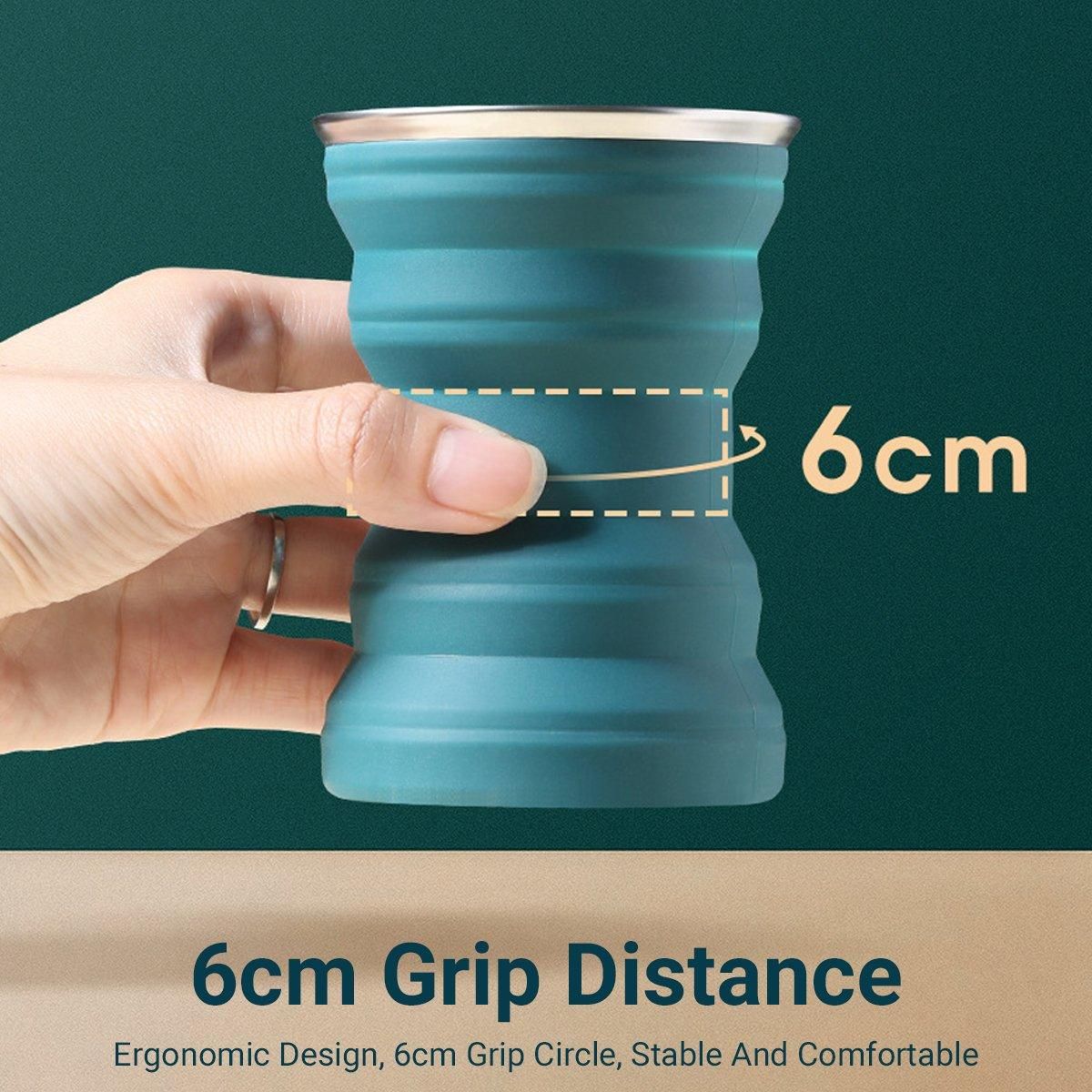 Silicone Folding Travel Mug Portable Retractable Collapsible Mug Outdoor view 7