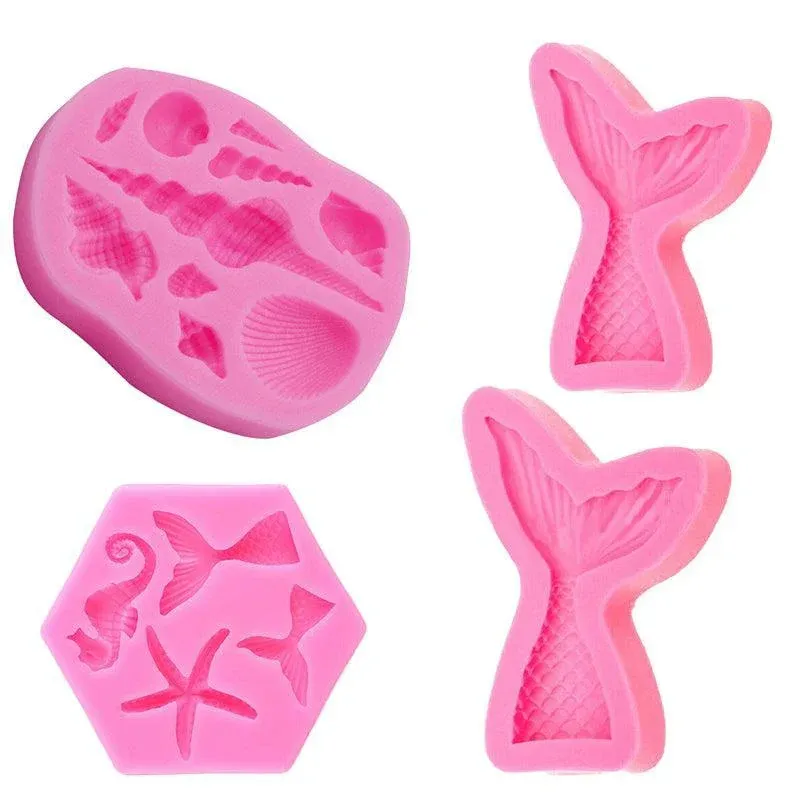 Mermaid Tail Sea Shell Silicone Cake Fondant Sugarcraft Mould Chocolate Mold view 3