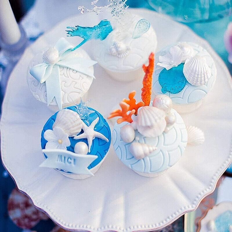 Mermaid Tail Sea Shell Silicone Cake Fondant Sugarcraft Mould Chocolate Mold view 4