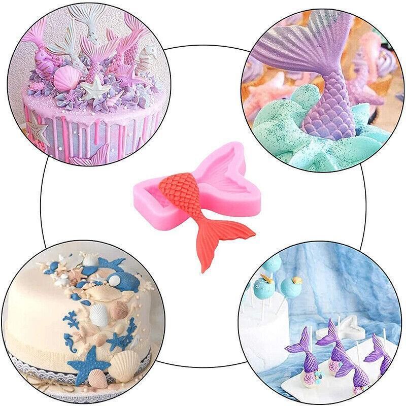 Mermaid Tail Sea Shell Silicone Cake Fondant Sugarcraft Mould Chocolate Mold view 11