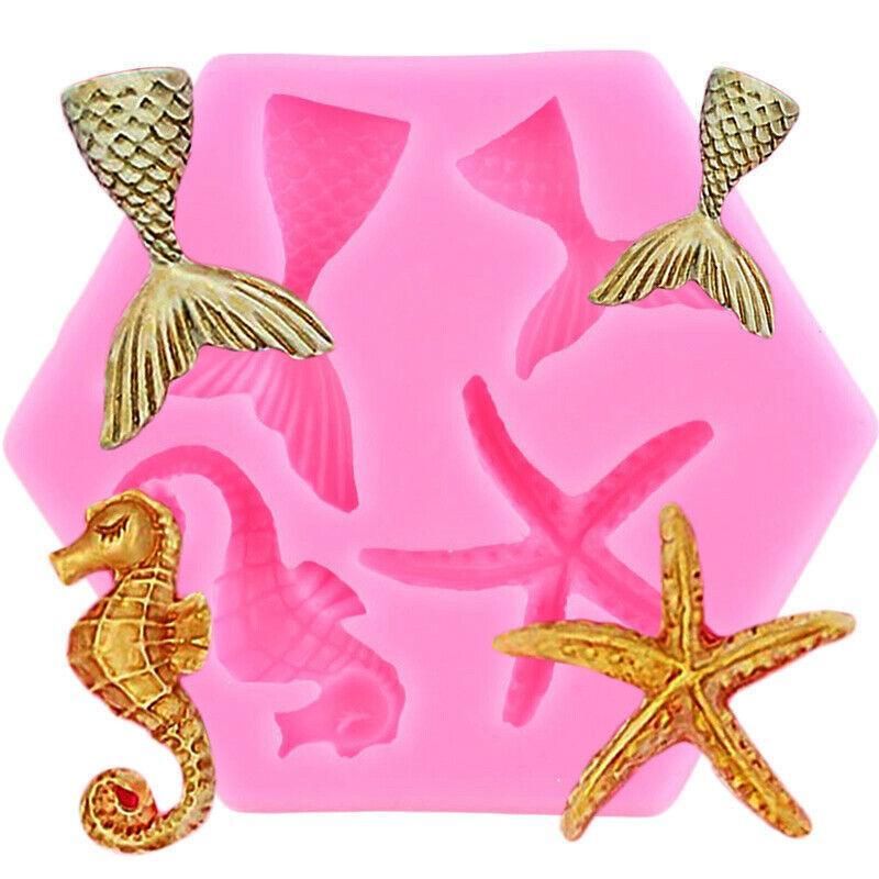 Mermaid Tail Sea Shell Silicone Cake Fondant Sugarcraft Mould Chocolate Mold view 12