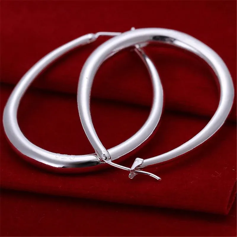 Elegant Teardrop Silver Filled Hoop Earrings 41mm Lightweight Fashion Jewelry view 9