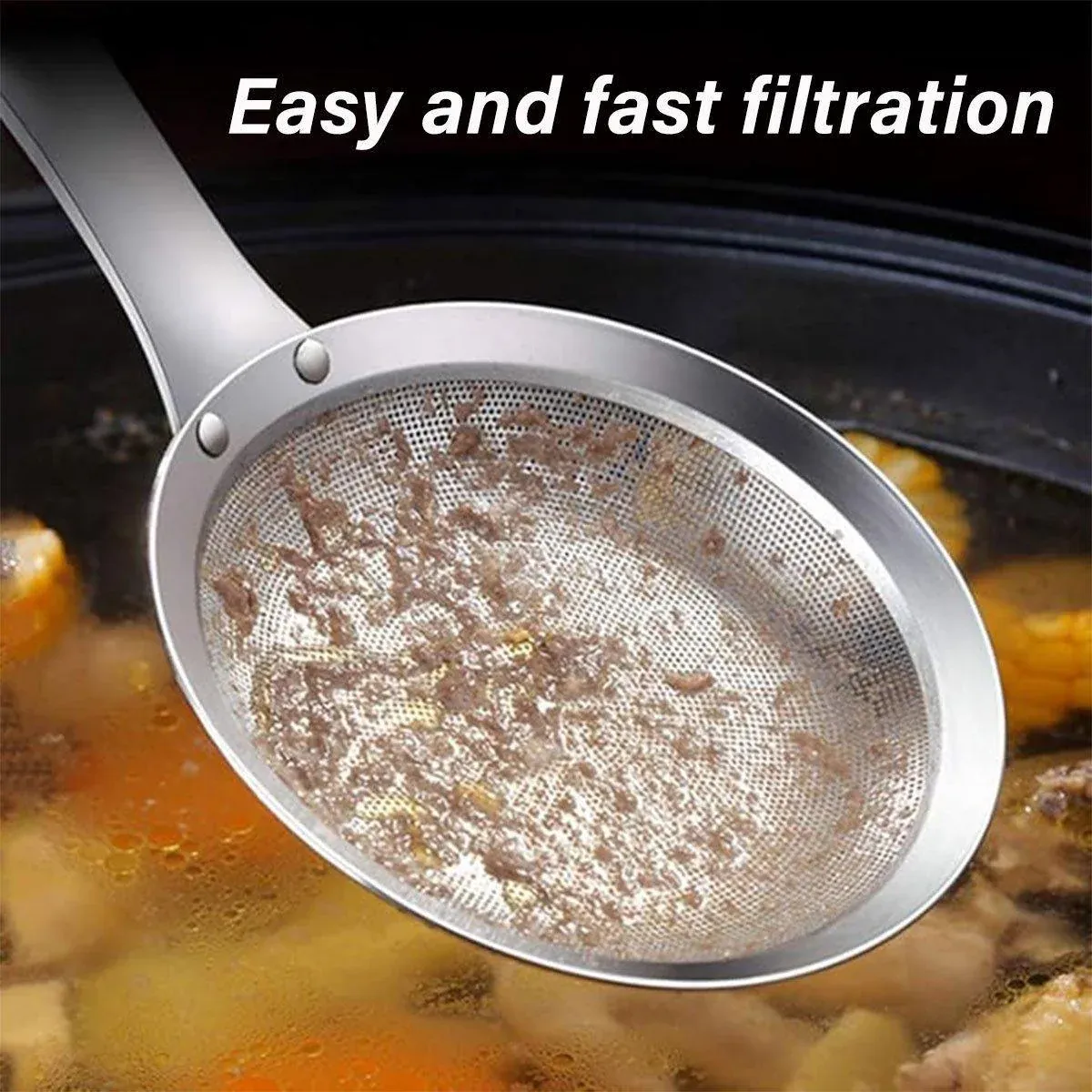 Oil Separator Spoon Mesh Fine Hole Filter Degreasing Residue Cooking Tool - Samll view 5