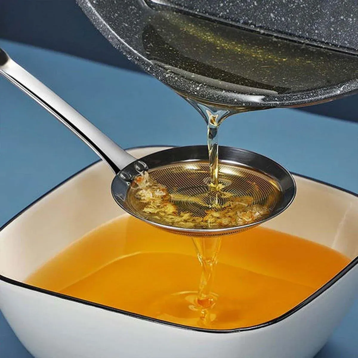 Oil Separator Spoon Mesh Fine Hole Filter Degreasing Residue Cooking Tool - Samll view 13