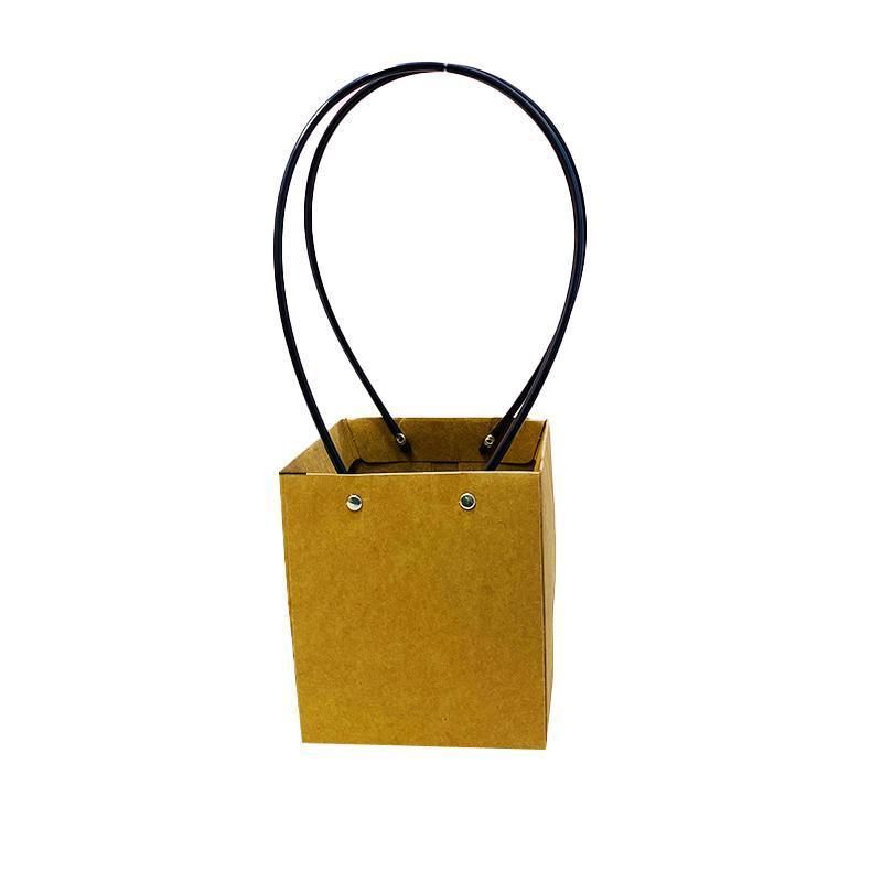25x Kraft Paper Bag Flowers Waterproof Bouquet Basket Gift Box With Handle — image 1