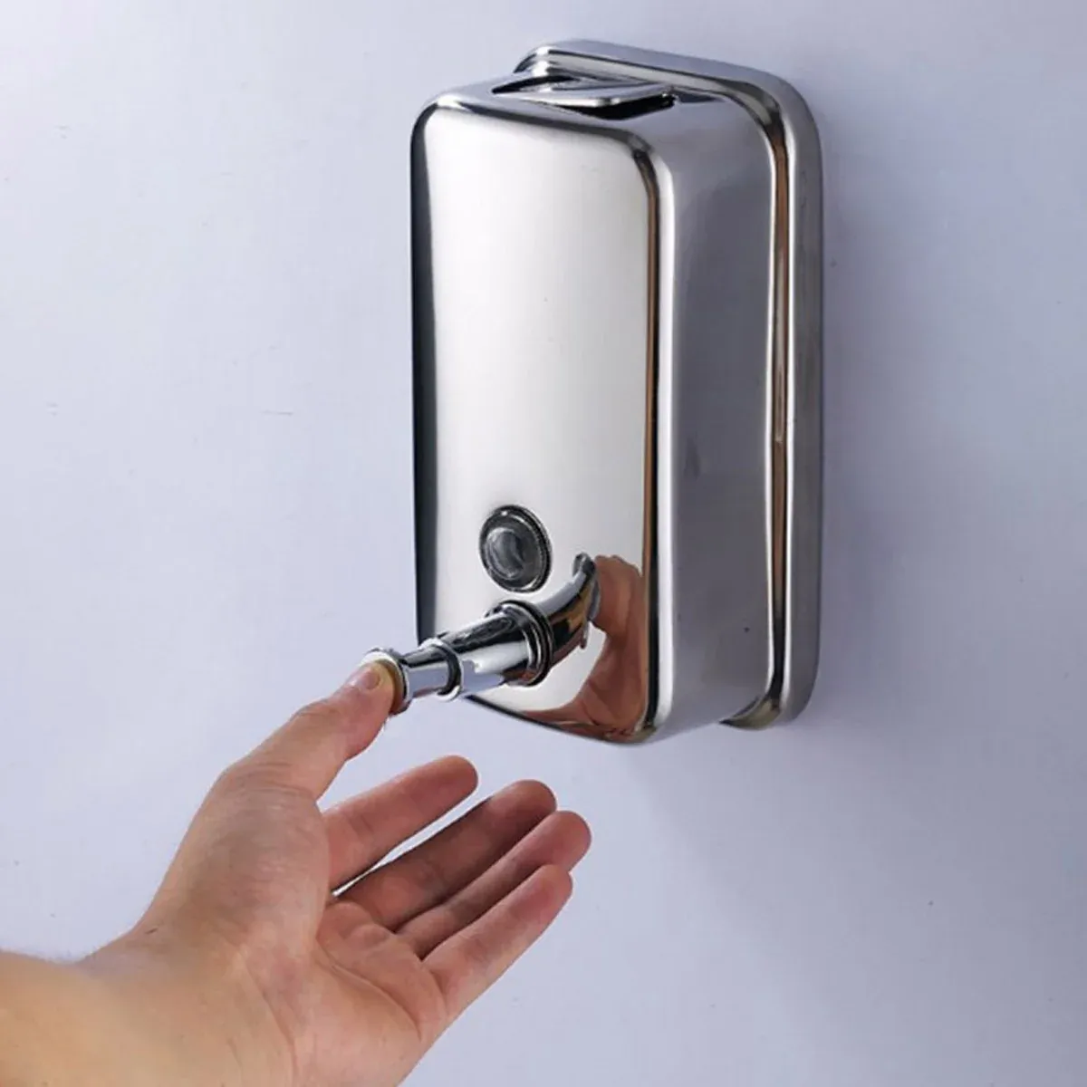 Stainless Steel Wall Mounted Soap Dispenser Hotel Bathroom Sanitizer Bottle view 6