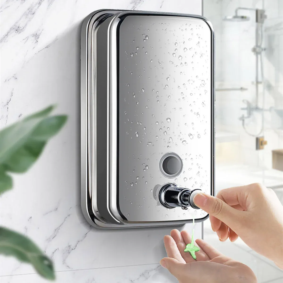 Stainless Steel Wall Mounted Soap Dispenser Hotel Bathroom Sanitizer Bottle view 7