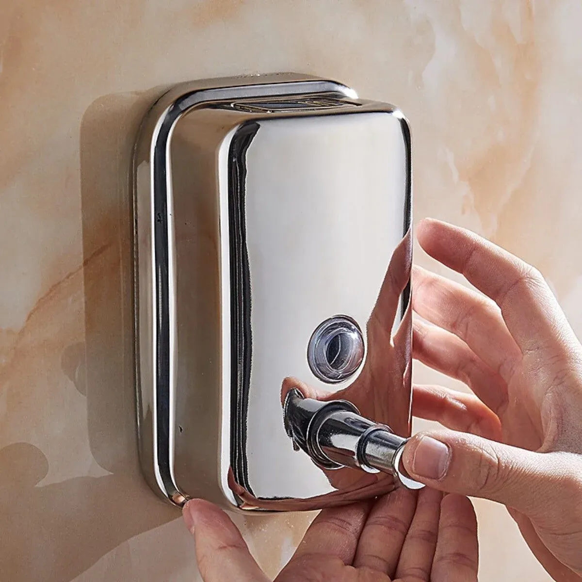 Stainless Steel Wall Mounted Soap Dispenser Hotel Bathroom Sanitizer Bottle view 10