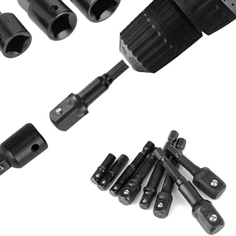 8PCS Power Drill Socket Adapter Extension Set Impact Nut Driver Hex Bit Tool Kit view 4